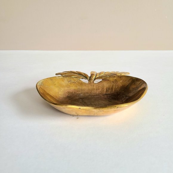Apple Shape Brass Trinket Dish. - Picture 4 of 5